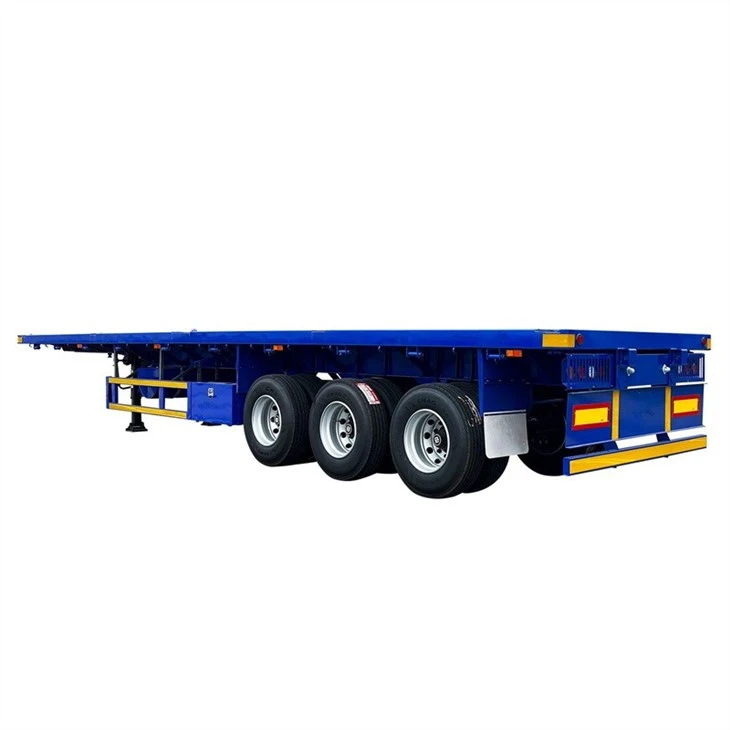 China Factory Direct Sale 3axle Container Flatbed Semi Trailer